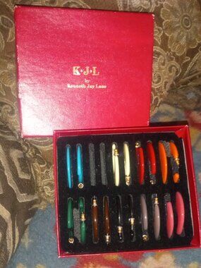 Kenneth Jay Lane Vintage Lucite Hoop Earrings Lot Of 9
